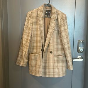 Shea Plaid Double-breasted Blazer